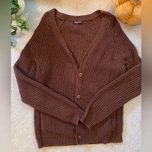 Oversized brown cardigan